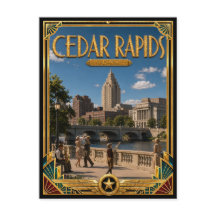 Cedar Rapids Iowa Vintage Art Deco Golden Age
