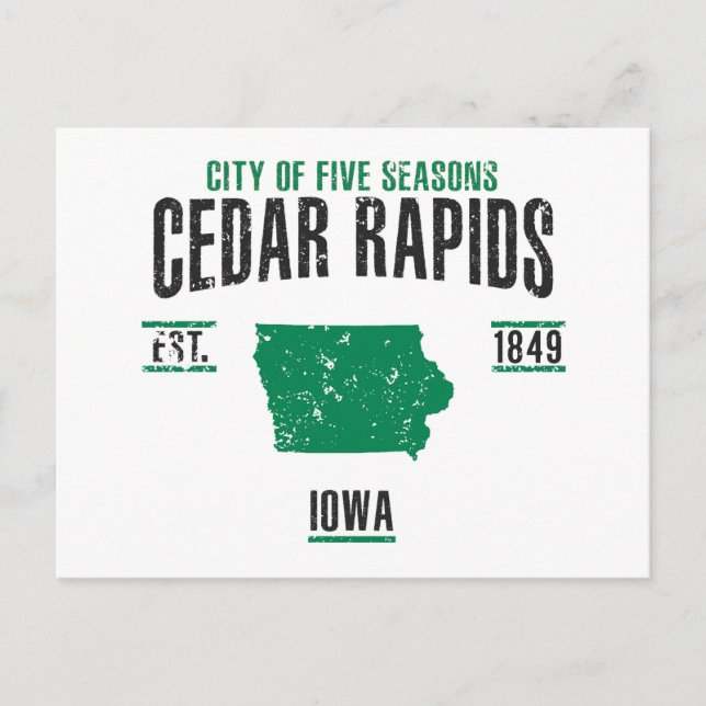 Cedar Rapids Postkarte (Vorderseite)