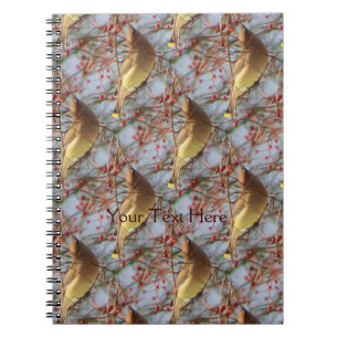 Cedar Waxwing Bird Nature Art Pattern Notizblock