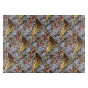 Cedar Waxwing Bird Nature Art Pattern Schneidebrett