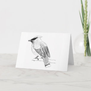 Cedar Waxwing Blank Grußkarte Karte