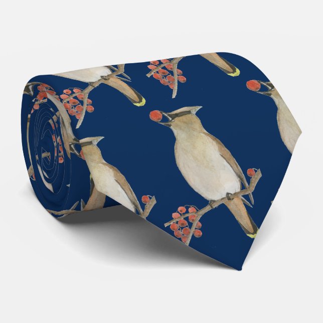 Cedar Waxwing Krawatte (Gerollt)