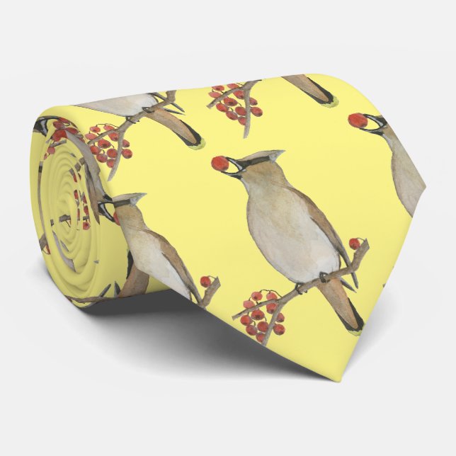 Cedar Waxwing Krawatte (Gerollt)
