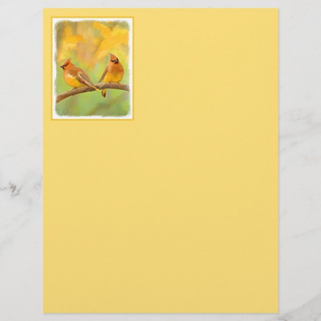 Cedar Waxwing Malerei - Niedliche Original Hunde K (Vorderseite)