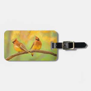 Cedar Waxwing Malerei - Niedliche Original Hunde K Gepäckanhänger