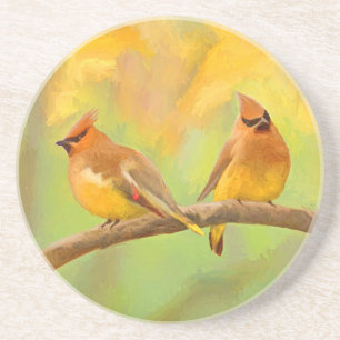 Cedar Waxwing Malerei - Niedliche Original Hunde K Getränkeuntersetzer