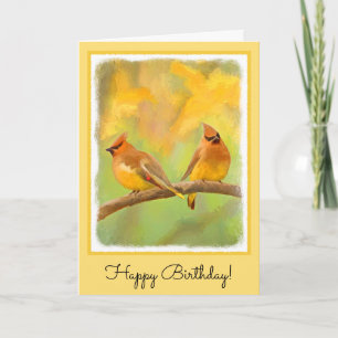 Cedar Waxwing Malerei - Niedliche Original Hunde K Karte