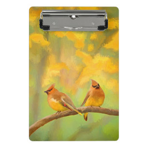 Cedar Waxwing Malerei - Niedliche Original Hunde K Mini Klemmbrett