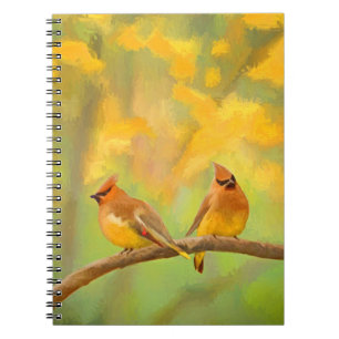 Cedar Waxwing Malerei - Niedliche Original Hunde K Notizblock