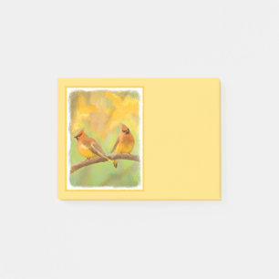 Cedar Waxwing Malerei - Niedliche Original Hunde K Post-it Klebezettel