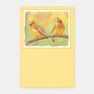 Cedar Waxwing Malerei - Niedliche Original Hunde K Post-it Klebezettel