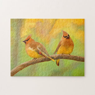 Cedar Waxwing Malerei - Niedliche Original Hunde K Puzzle