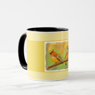 Cedar Waxwing Malerei - Niedliche Original Hunde K Tasse