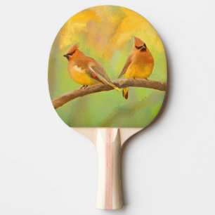 Cedar Waxwing Malerei - Niedliche Original Hunde K Tischtennis Schläger