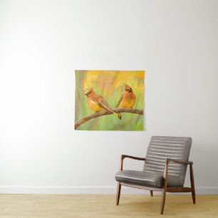 Cedar Waxwing Malerei - Niedliche Original Hunde K Wandteppich