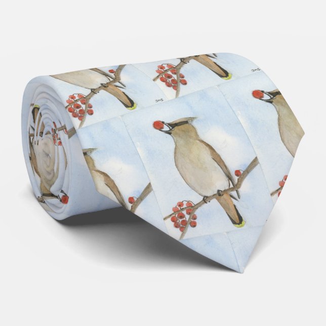 Cedar Waxwing Neck Tie Krawatte (Gerollt)