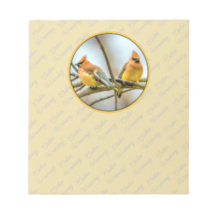 Cedar Waxwing - Original Foto Notizblock