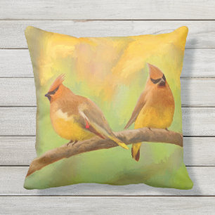 Cedar Waxwing Painting - Niedliche Original Hunde Kissen