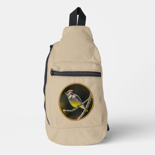Cedar Waxwing Songbird Original Wild Bird Foto Crossbody Bag (Vorderseite)