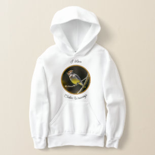 Cedar Waxwing Songbird Original Wild Bird Foto Hoodie