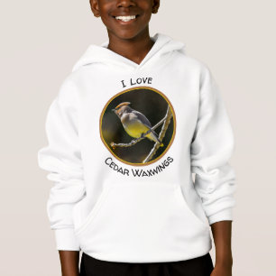 Cedar Waxwing Songbird Original Wild Bird Foto Hoodie