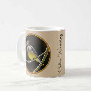 Cedar Waxwing Songbird Original Wild Bird Foto Kaffeetasse