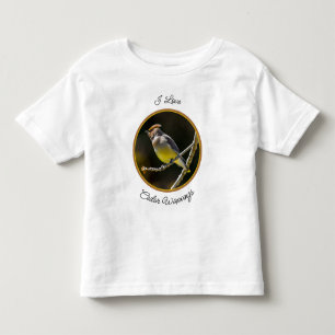 Cedar Waxwing Songbird Original Wild Bird Foto Kleinkind T-shirt