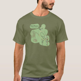 Cedar Waxwing Stencil - Fatigue Green - Full Front T-Shirt