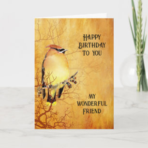 Cedar Waxwing Watercolor Wunderbarer Geburtstag Karte