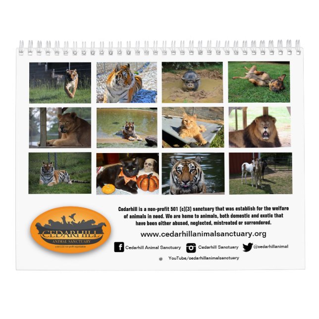 Cedarhill Tierschongebiet-Kalender 2019 Kalender (Rückseite)