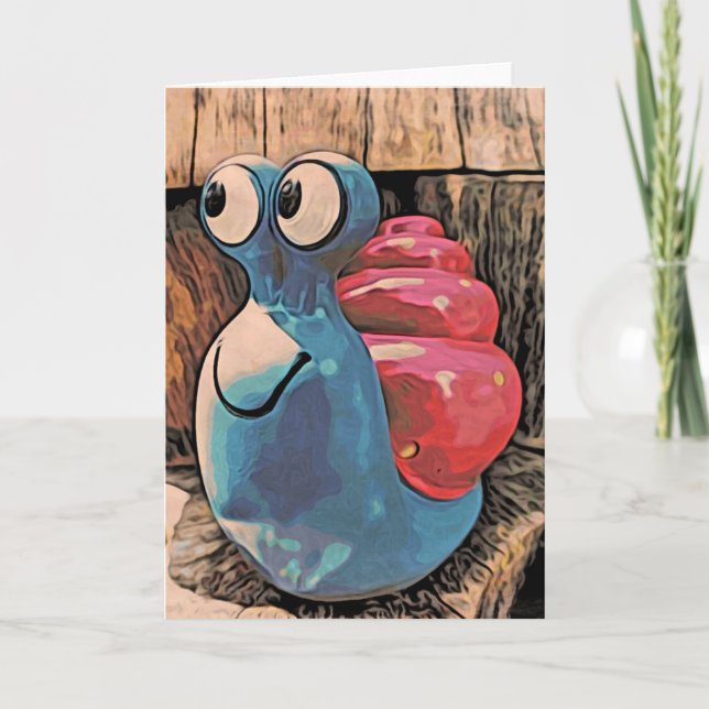 Cedric Snail Greeting Card (leer, vertikal) Karte (Vorderseite)