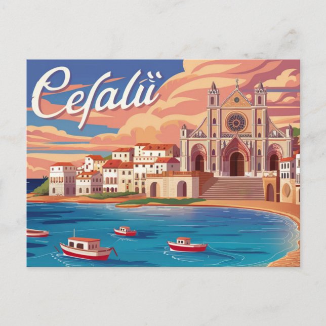 Cefalu, Sizilien, Italien Postkarte (Vorderseite)