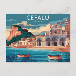 Cefalu, Sizilien, Italien Seascape Postkarte
