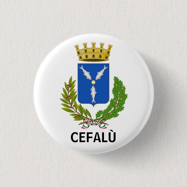 Cefalù Wappen - Sizilien Button (Vorderseite)