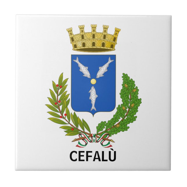Cefalù Wappen - Sizilien Tote Beutel Fliese (Vorderseite)