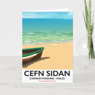 Cefn Sidan, Carmarthenshire waldet Vintage Eisenba Feiertagskarte