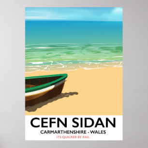 Cefn Sidan, Carmarthenshire Wales alte Eisenbahnen Poster