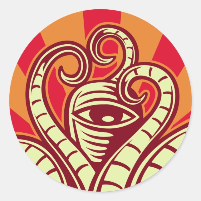 CEHPALOPOD CIRCLE-Aufkleber Runder Aufkleber (Vorderseite)