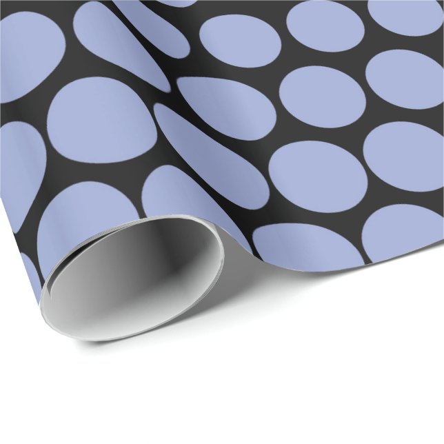 Ceil Polka Dot Modern Black Geschenkpapier (Rolleneckpunkt)