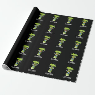 Cel-lery Phone Funny Celery Veggie Pun Dark BG Geschenkpapier
