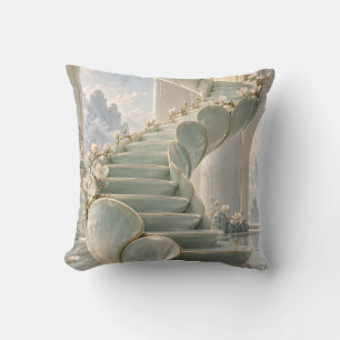 Celadon-Blüten-Treppenhaus Träumender Wolkenpalast Kissen