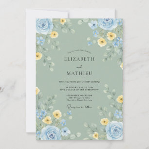 Celadon Butter Bloom Hochzeit Einladung