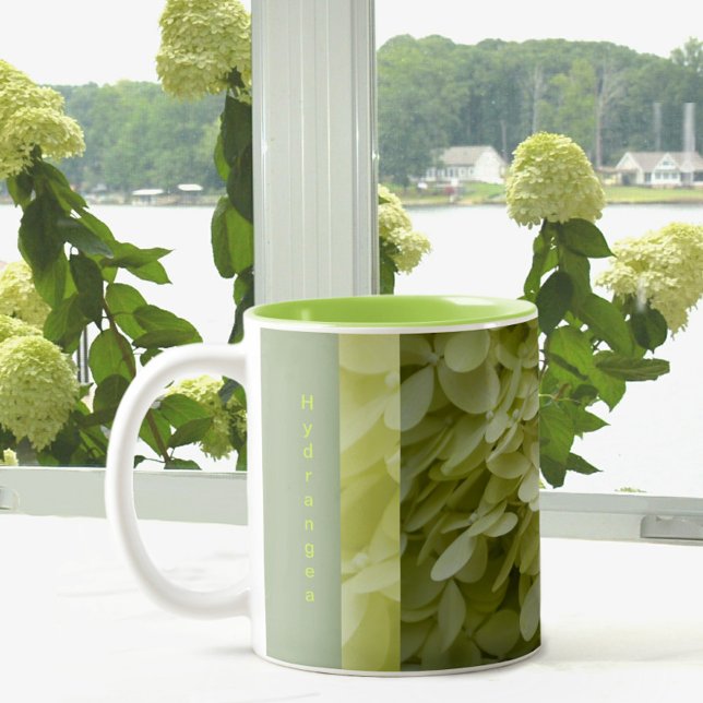Celadon Green Hydrangea Blüten Zweifarbige Tasse (Von Creator hochgeladen)