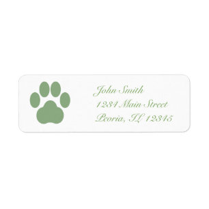 Celadon Pawprint Rücksendeadresse-Aufkleber