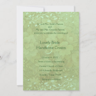 Celadon Vintag Floral Wedding Einladung