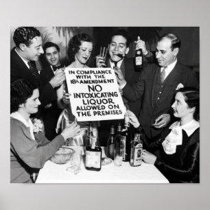 CELEBRANTS BURN PROHIBITION SIGN. 1925 POSTER