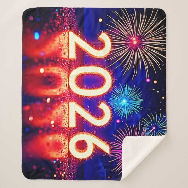 Celebrate 2026: Bright Future Spark Design  Sherpadecke (Vorderseite)