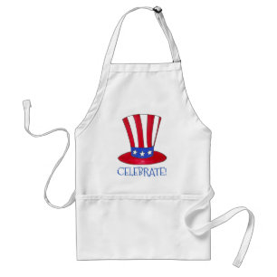 Celebrate 4. Juli Patriotic Uncle Sam USA Tophat Schürze