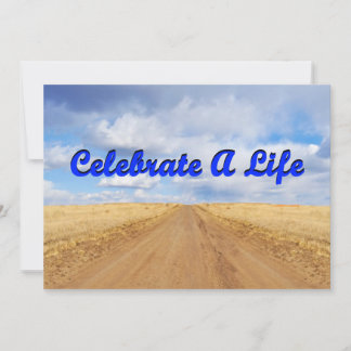 Celebrate A Life (Road in Field Clouds in Sky) Einladung