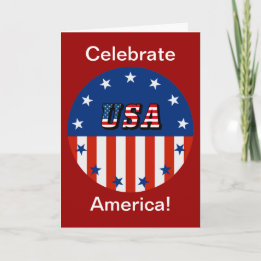 Celebrate America Circle USA Flag Stars & Stripes Karte